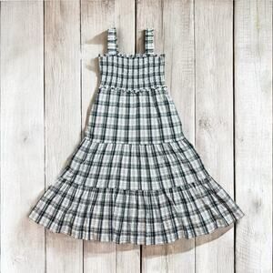 Veronica Beard Ziada Shirred Plaid Midi Dress Size 2 Multicolor Preppy Cottage